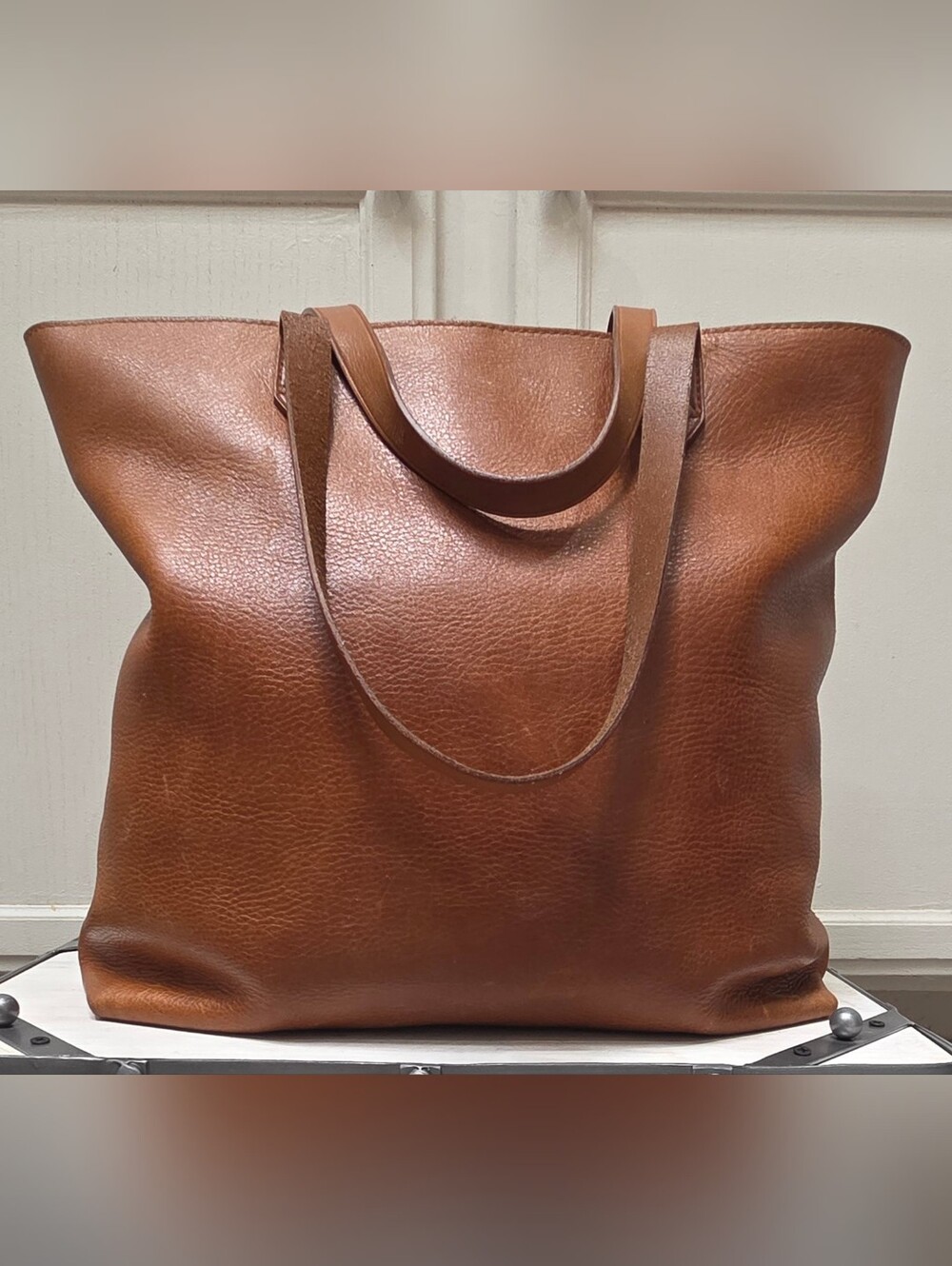 Madewell Cognac Transport Leather Zip-Top ToteMadewell Cognac Transport Leather
